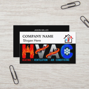 Cartão de Visita Personalizado de HVAC com Logotip