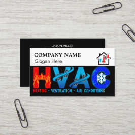 Cartão de Visita Personalizado de HVAC com Logotip