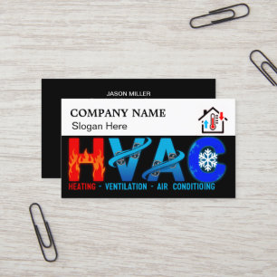 Cartão de Visita Personalizado de HVAC com Logotip