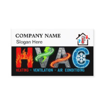 Cartão de Visita Personalizado de HVAC com Logotip