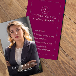 Cartão De Visita Personalizado de Monograma Moderno de Fotografias 