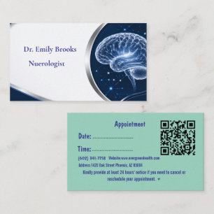 Cartão de Visita Personalizado de Neurologista Azu