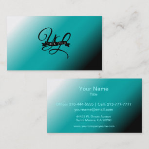 Cartão De Visita Personalizado de Ombre Branco Preto