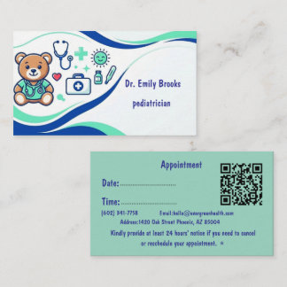 Cartão de Visita Personalizado de Pediatra | Doct