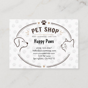Cartão de Visita Personalizado de Pet Shop com Log