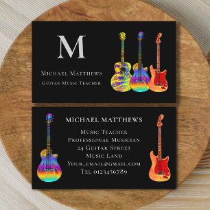 Cartão De Visita Personalizado de Professora de Música de Violão Mo