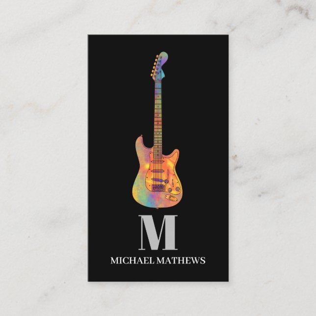 Cartão De Visita Personalizado de Professora de Violão (Frente)