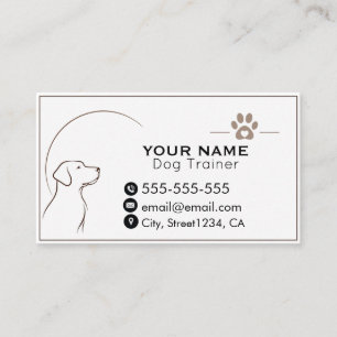 Cartão de Visita Personalizado de Treinador de Cãe