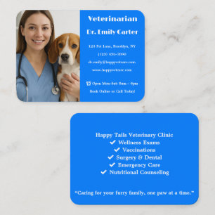 Cartão de Visita Personalizado de Veterinário com