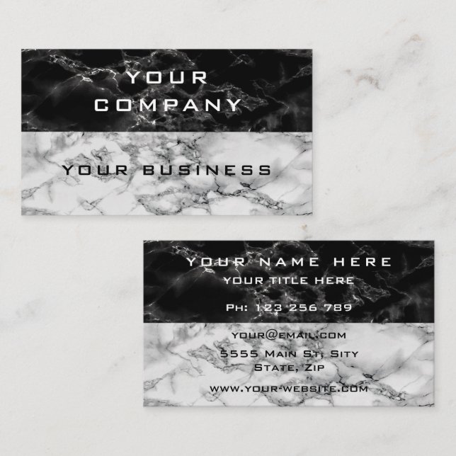 Cartão de visita personalizado Design de mármore p (Frente/Verso)