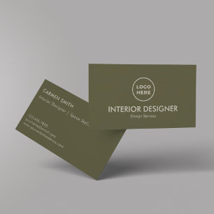 Cartão De Visita Personalizado do Designer Interior do Luxo Moderno