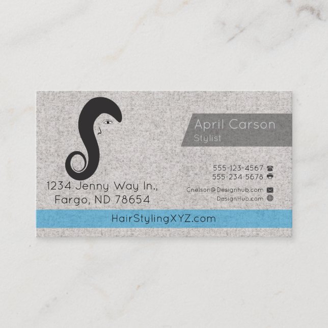 Cartão de visita personalizado do Hair Stylist Stu (Frente)