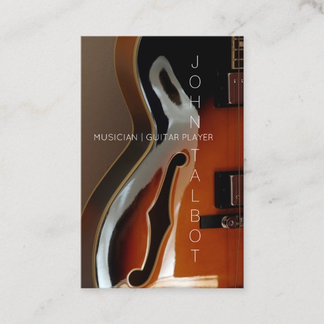 Cartão de visita Personalizado Do Jogador De Guita (Frente)