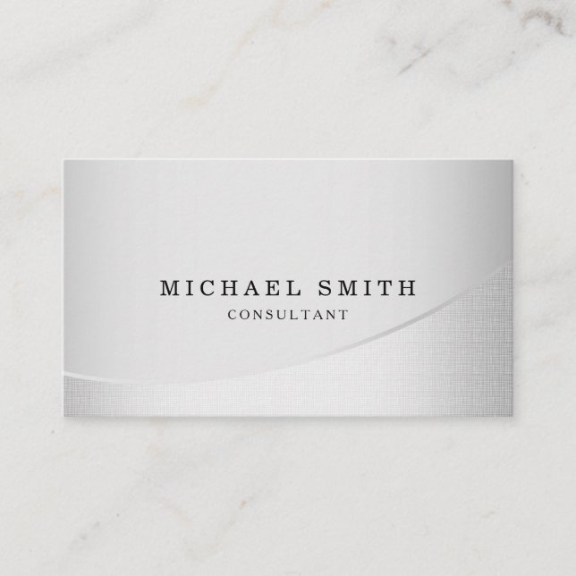 Cartão De Visita Personalizado Elegante Moderno Simples Metálico Pe (Frente)