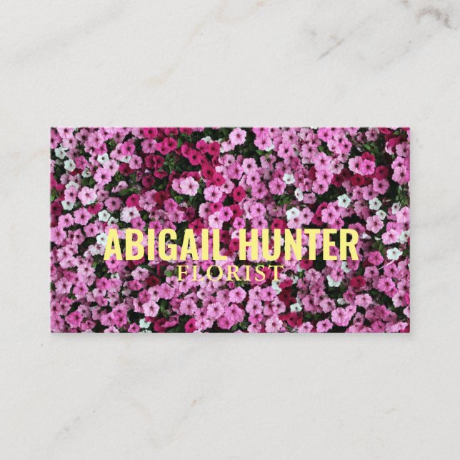 Cartão De Visita Personalizado "Flores Bloqueantes" (Americano) (Frente)