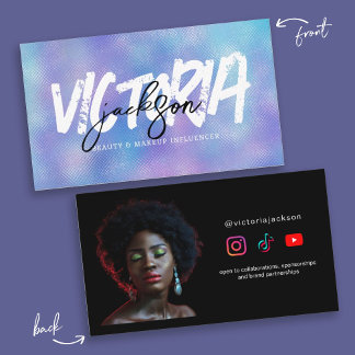 Cartão De Visita Personalizado Influenciador de Maquiagem de Beleza
