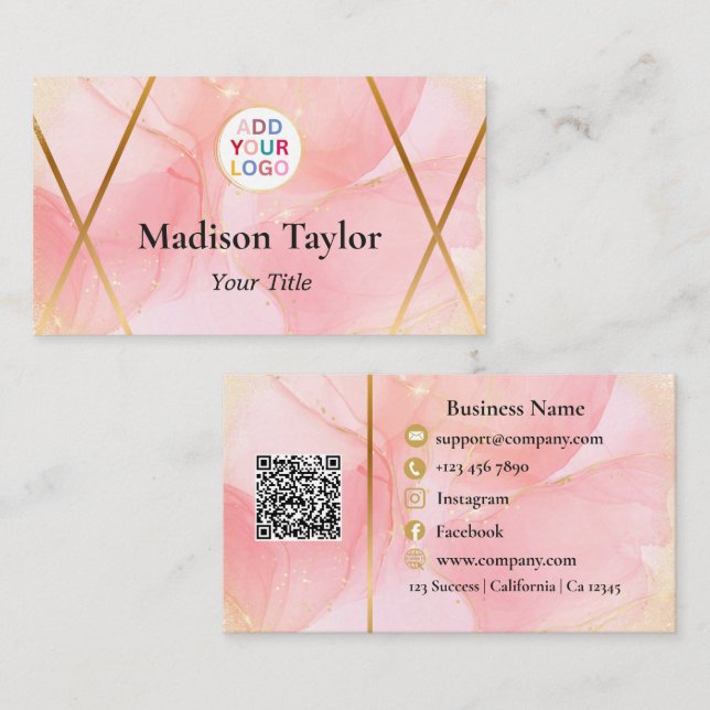 Cartão de visita personalizado no código QR modern (Frente/Verso)