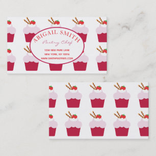 Cartão de visita Personalizado Padrão de Cupcake
