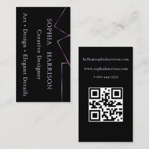 Cartão de Visita Personalizado Preto Lilás