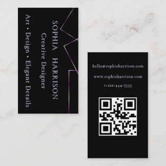 Cartão de Visita Personalizado Preto Lilás