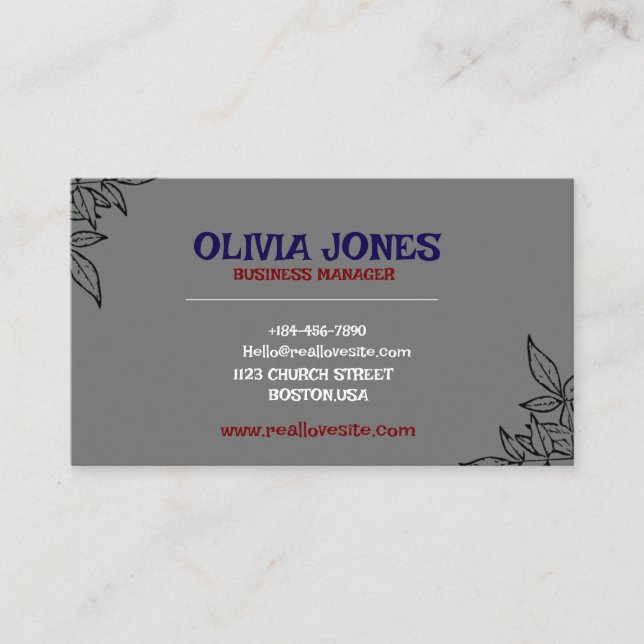 Cartão de visita personalizado | Profissional e Na (Frente)