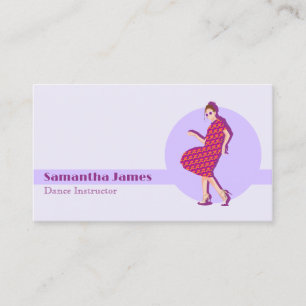 Cartão de visita Personalizado Roxo-Dança Retroati