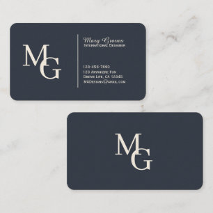 Cartão De Visita Personalizado Sofisticado Grafite Azul e Branco