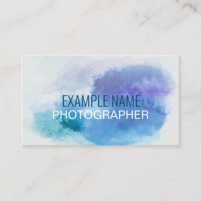 Cartão De Visita Personalizado "Watercolor Splash" (Americano) (Frente)