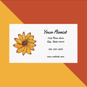 Cartão De Visita Personalizar a Mão de Girassol