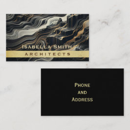 Cartão De Visita Personalizar a moderna arquitetura Dourada de márm