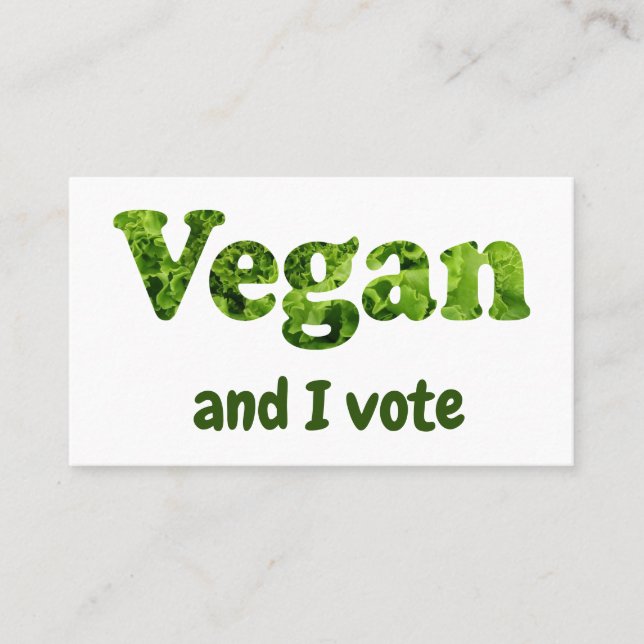 Cartão De Visita Personalizar eleitor ativista do Vegan (Frente)