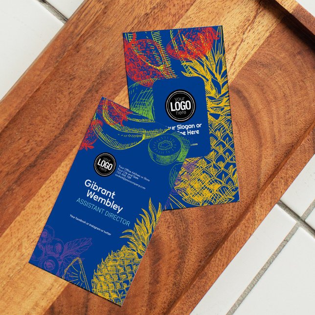 Cartão De Visita Personalizar empresa | Empresa Fruta tropical (Criador carregado)