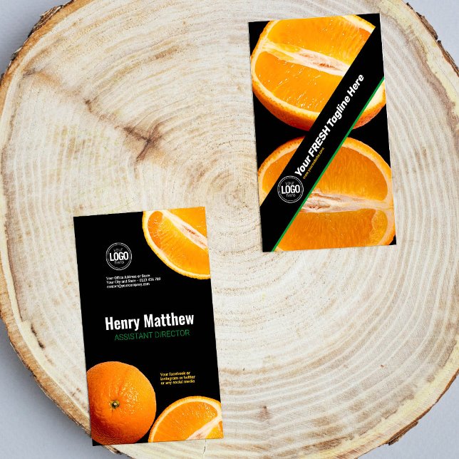 Cartão De Visita Personalizar empresa | Empresa Orange (Criador carregado)