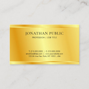 Cartão De Visita Personalizar Faux Dourado Metálico - aparência m