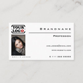 Cartão De Visita Personalizar foto em branco clássico ou profission