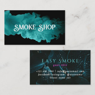 Cartão De Visita Personalizar Loja de Fumo e Vape Pequena