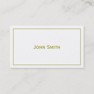 Cartão De Visita Personalizar: Mínimo Dourado e branco com estrutu