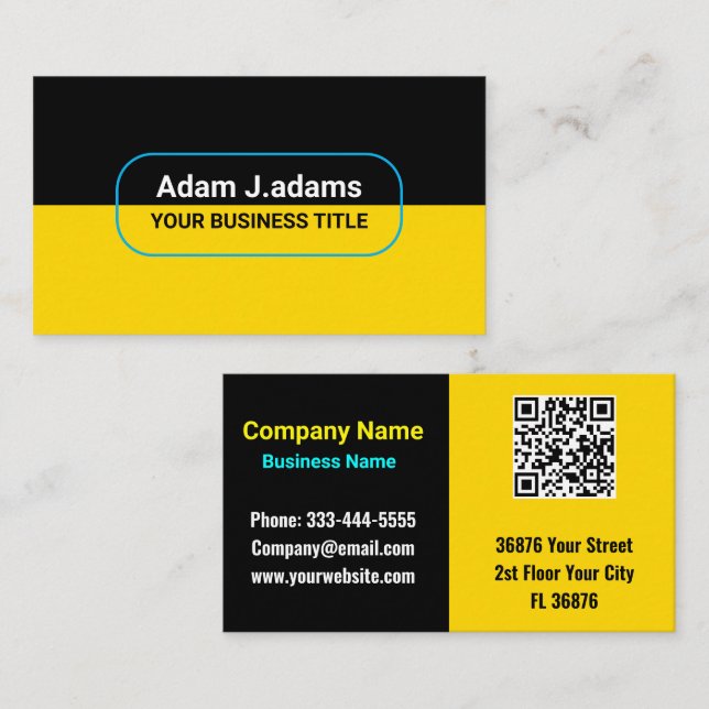 Cartão De Visita Personalizar Nome Moderno da Empresa (código qr) P (Frente/Verso)