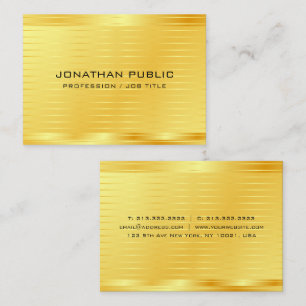 Cartão De Visita Personalizar o visual Dourado elegante de aparênc