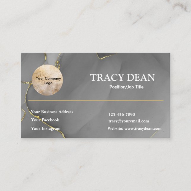 Cartão De Visita Personalizar preto e branco profissional moderno (Frente)