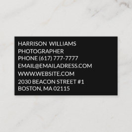 Cartão De Visita Personalizar preto elegante minimalista