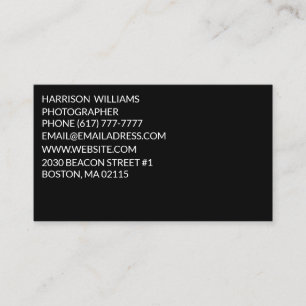Cartão De Visita Personalizar preto elegante minimalista