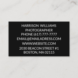Cartão De Visita Personalizar preto elegante minimalista