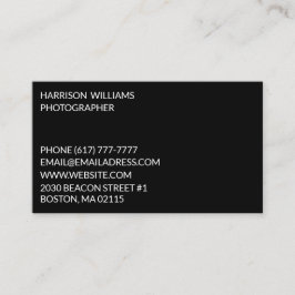 Cartão De Visita Personalizar preto elegante minimalista