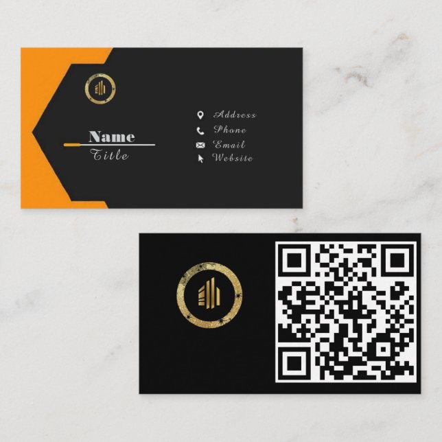Cartão De Visita Personalizar profissional de código QR (Frente/Verso)