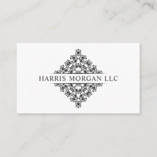 Cartão De Visita Personalizar Profissional De Monograma Branco E Pr