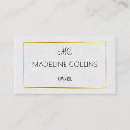 Cartão De Visita Personalizar quadro de ouro de linha de cinza prof