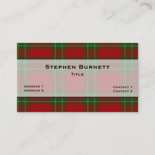 Cartão De Visita Personalizar Xadrez tradicional de Tartan do Burne