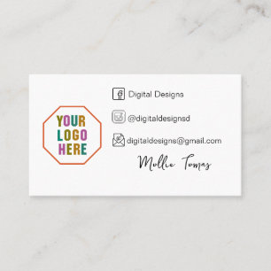 Cartão De Visita Personalizável com logotipos personalizados e M so
