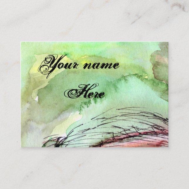Cartão de visita personalizável de cor d'água mode (Frente)